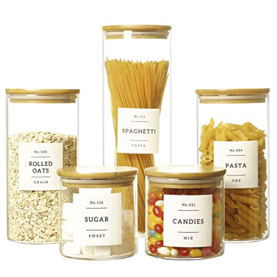 Food Storage Label - Curated Picks 5 Pcs Glass Food