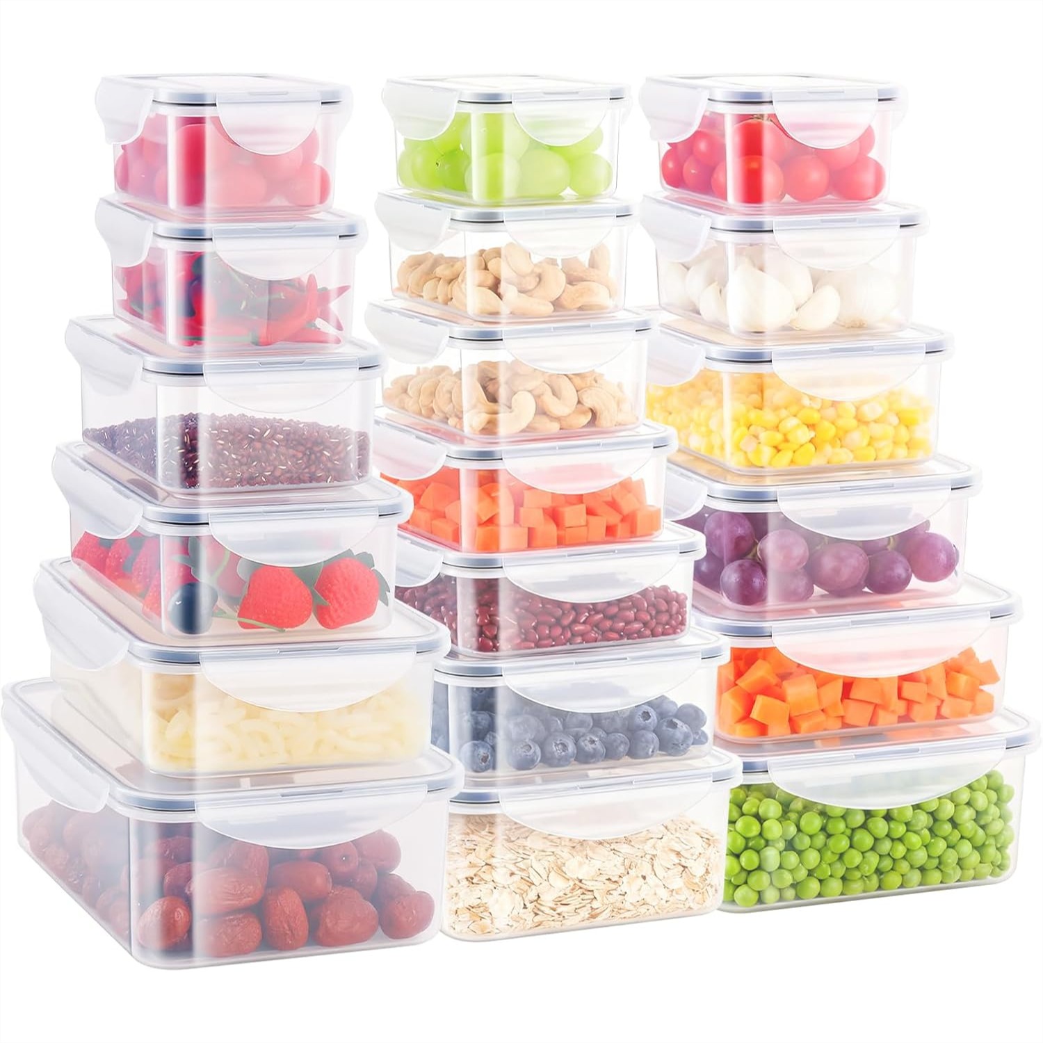 Food Storage Stackable Containers - 36 Piece Airtight Food Storage Containers