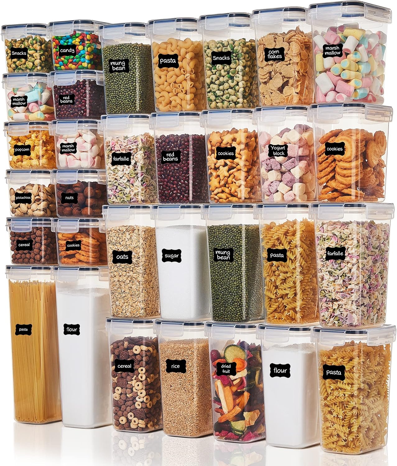Food Storage Label - 32pcs Airtight Food Storage Containers Set,