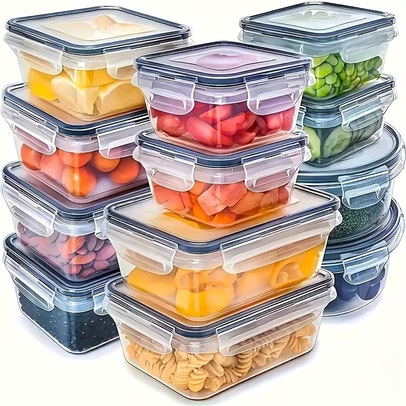 Food Storage Large - 4-Piece Clear Food Storage Containers with