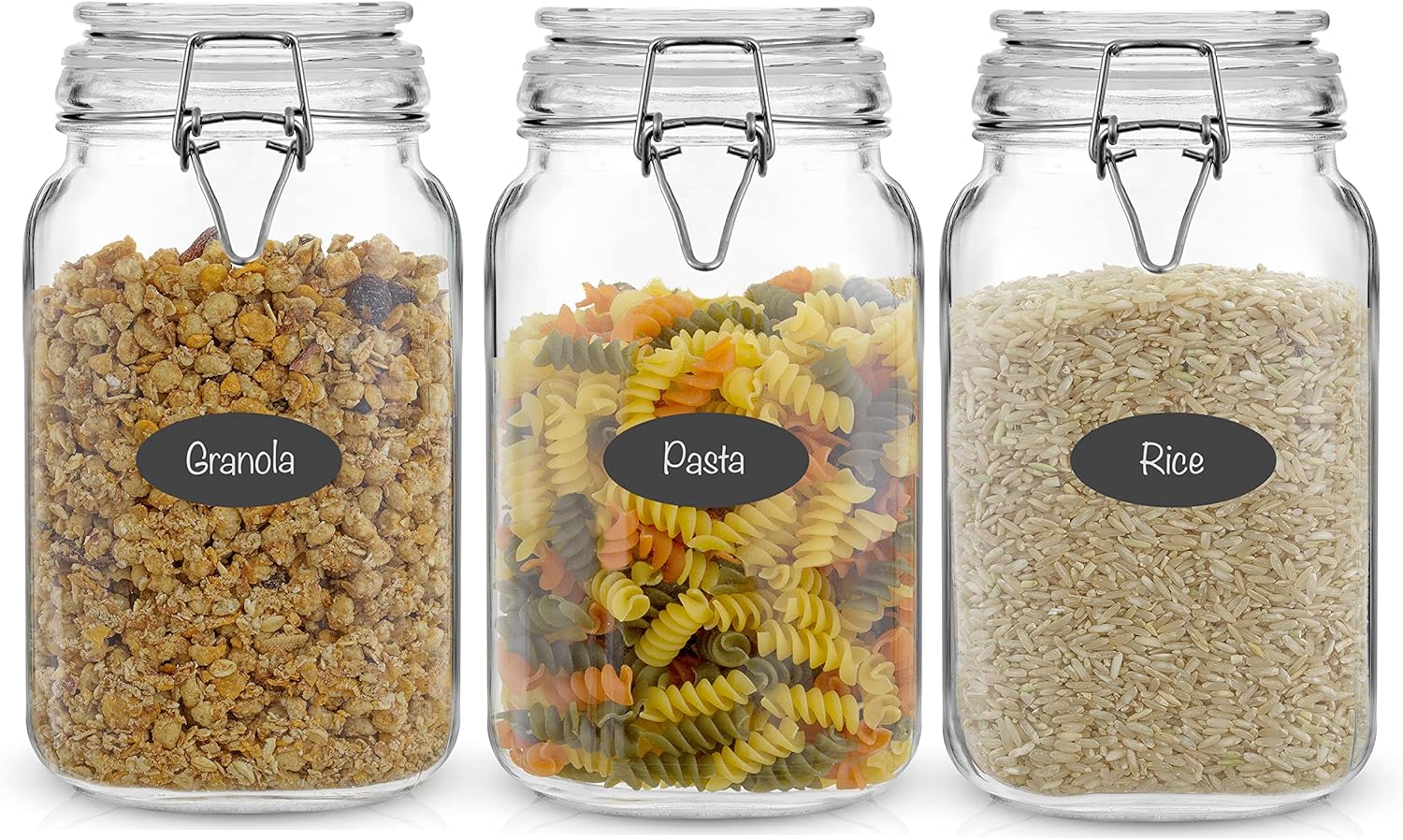 Set Food Storage - Airtight Glass Jars with Lids Set