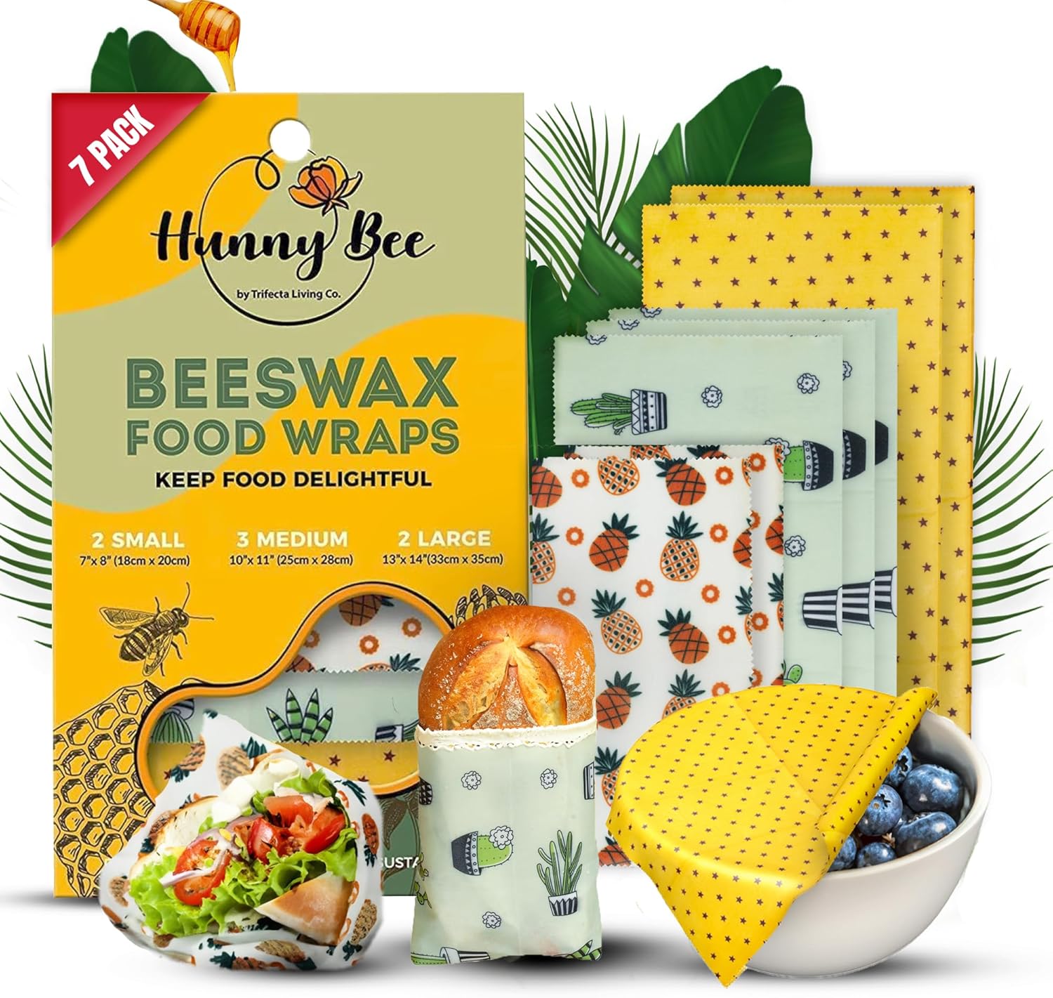 Set Food Storage - Beeswax Wraps Set of 7, Fresh