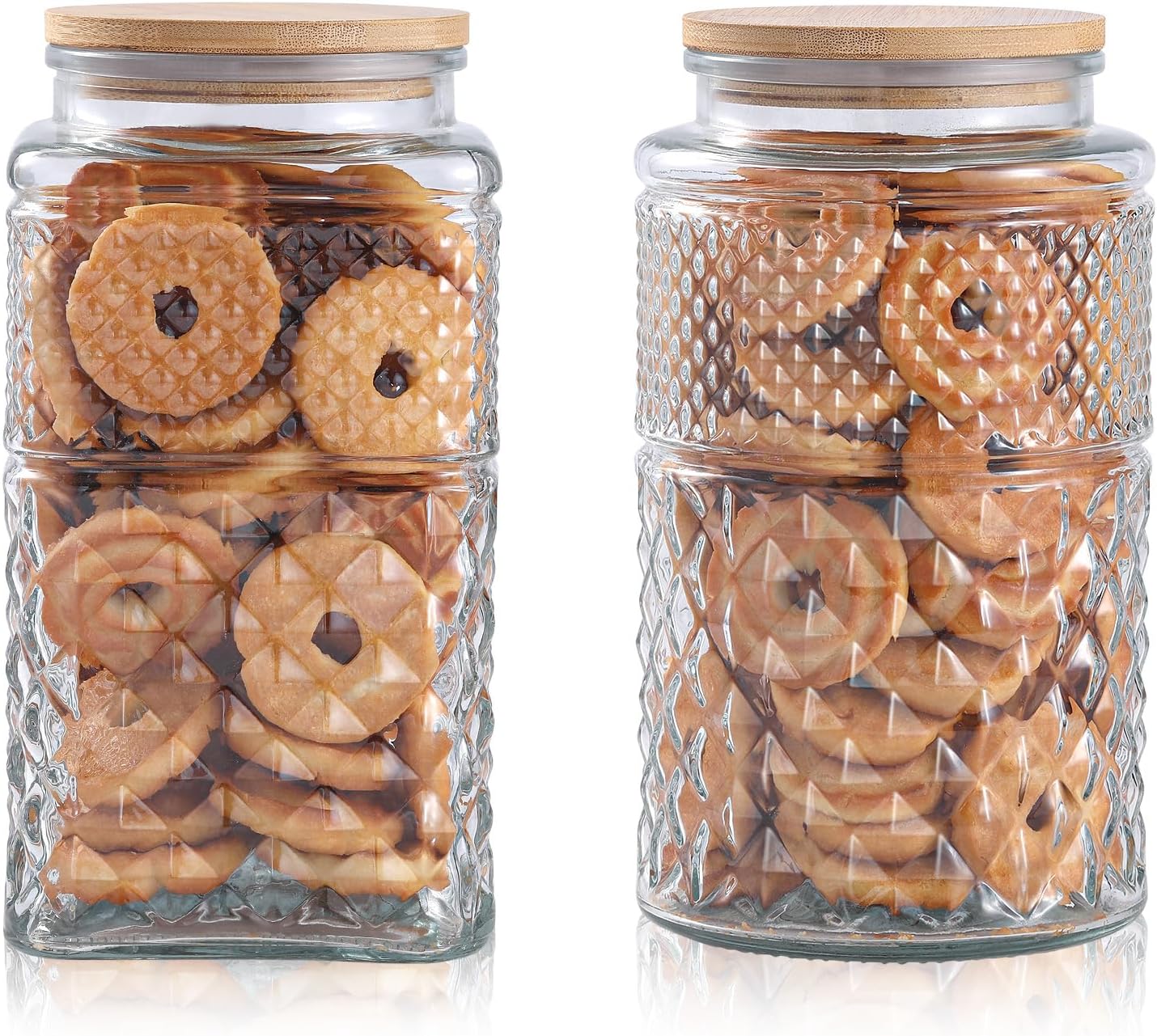 Set Food Storage - 0.7Gallon/2600ml Glass Cookie Jar, Set of