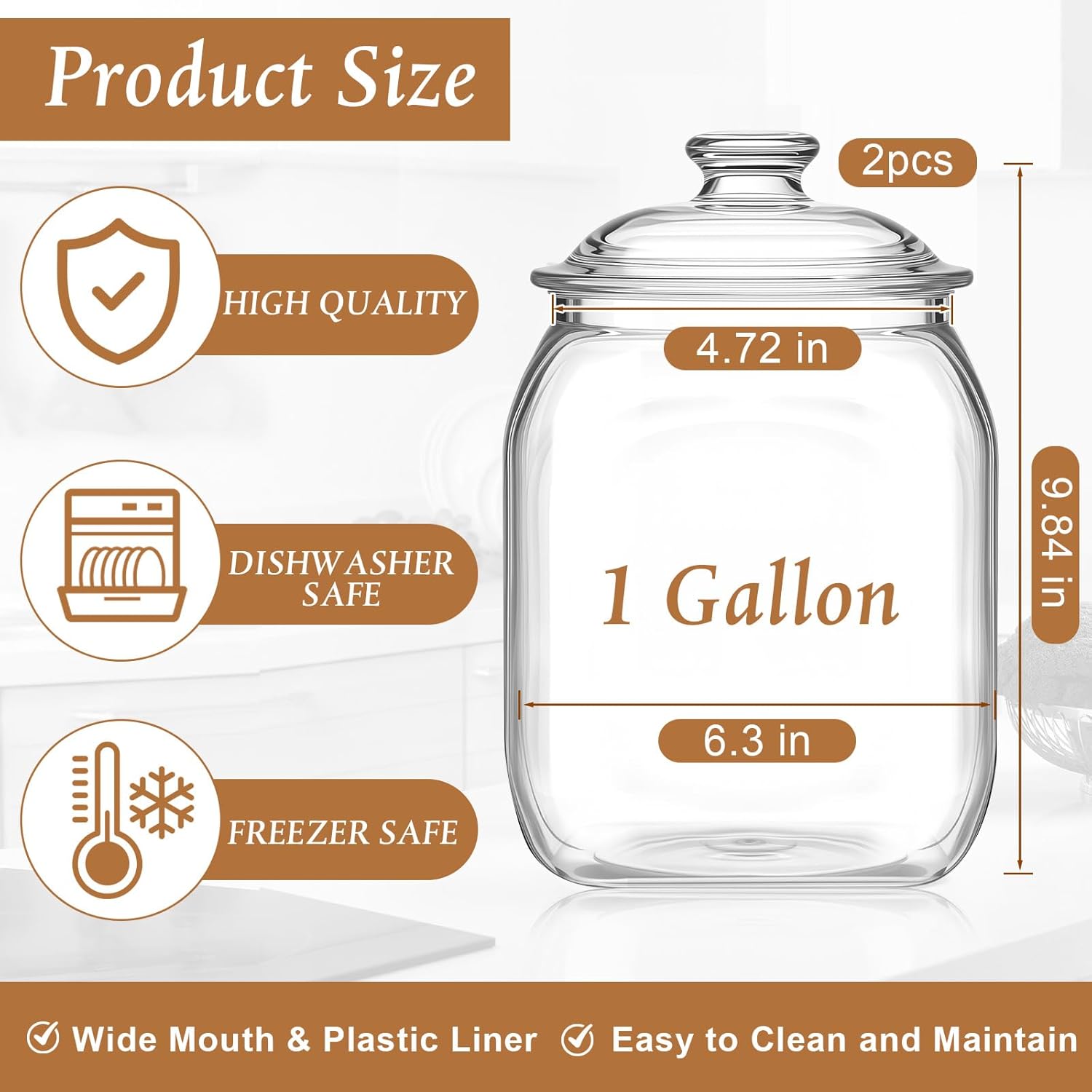 2 Pack Acrylic Cookie Candy Ja - огляд і ціна Food Storage Jars Plastic
