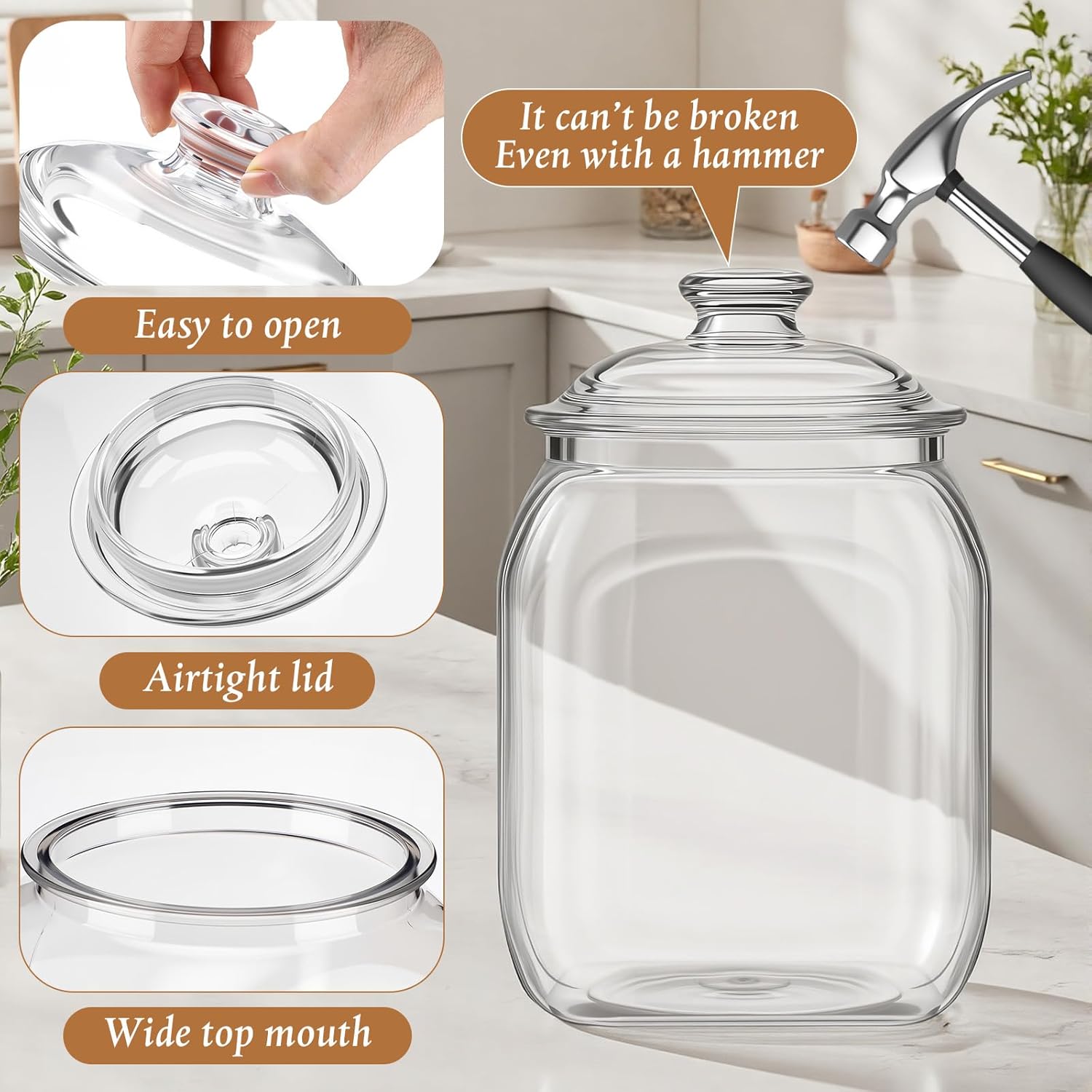2 Pack Acrylic Cookie Candy Ja - огляд і ціна Food Storage Jars Plastic