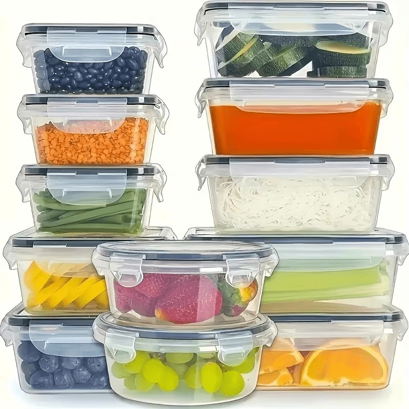 6-Piece Plastic Food Storage C - огляд і ціна Food Storage Stackable Containers
