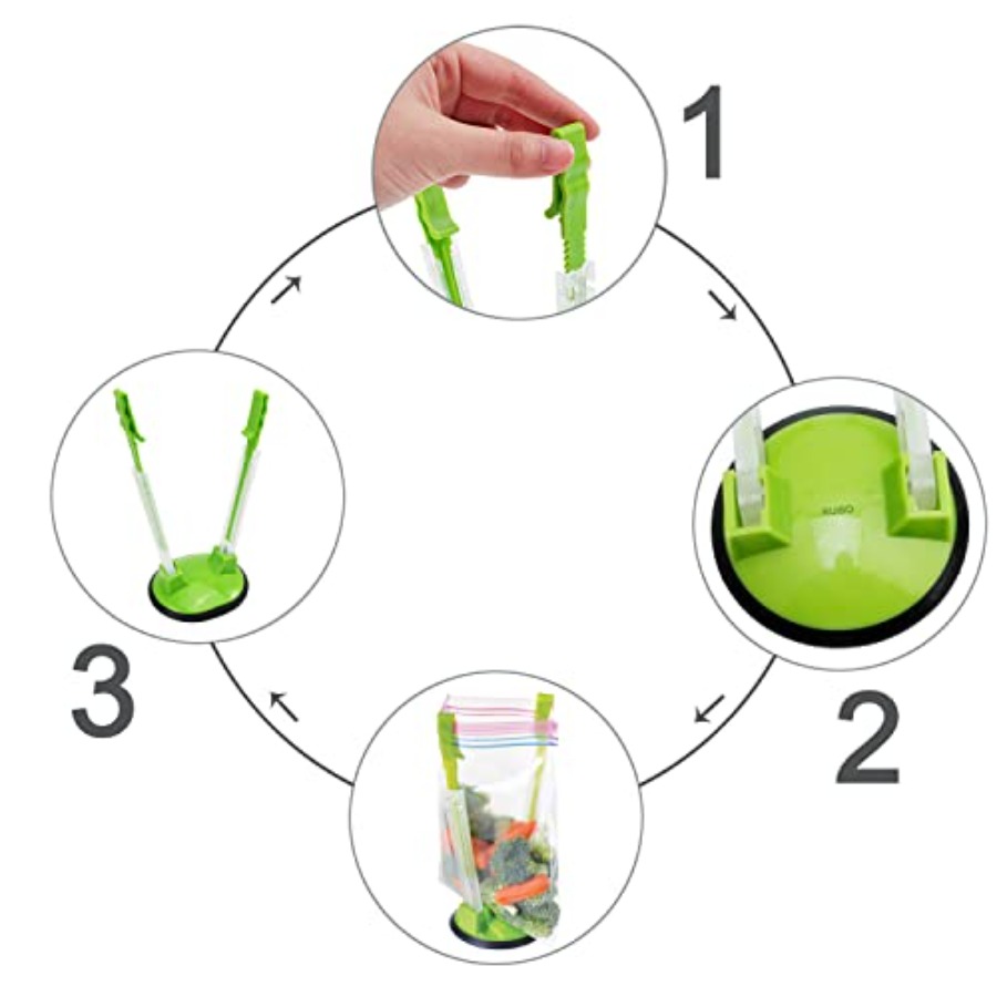 Baggy Rack Hands-Free Clip Foo - огляд і ціна Food Storage Plastic Bag