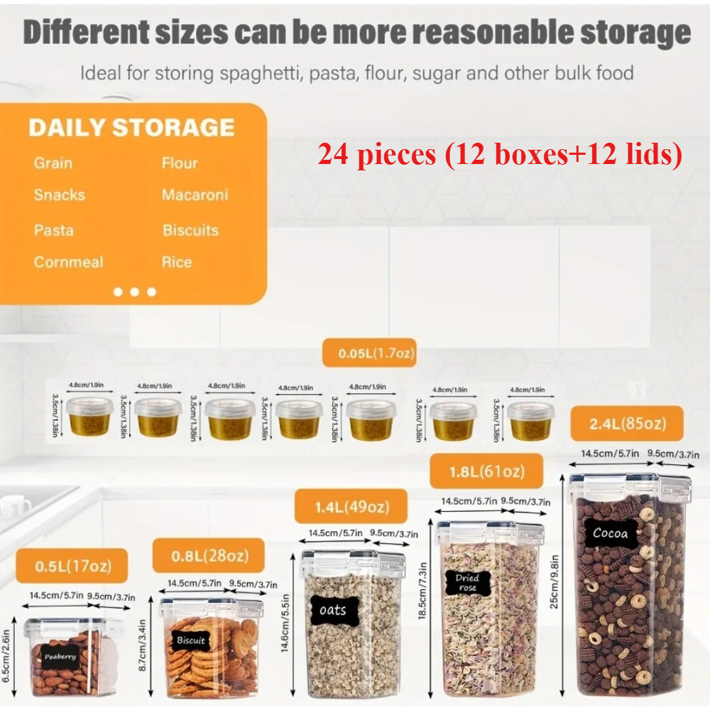24Pcs Food Storage Containers  - огляд і ціна Food Storage Cupboard
