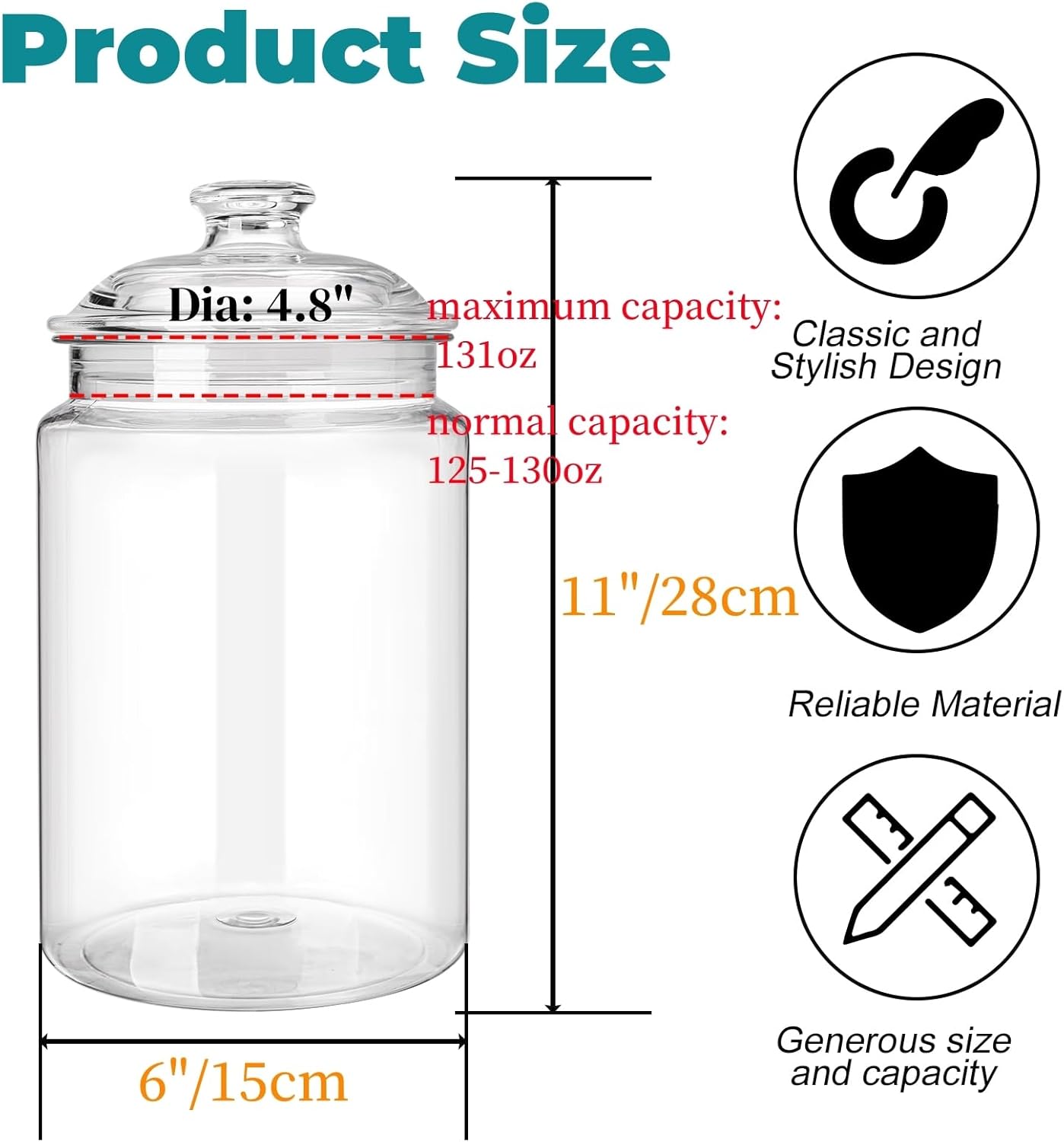 2 Pack 130 oz Large Cookie Jar - огляд і ціна Food Storage Jars & Containers