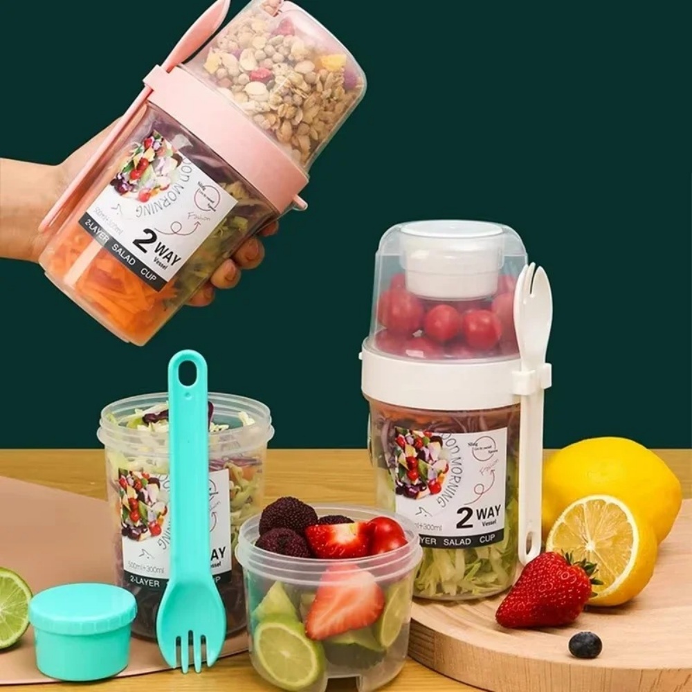Portable Salad Cup Breakfast C - огляд і ціна Food Storage Jars Plastic