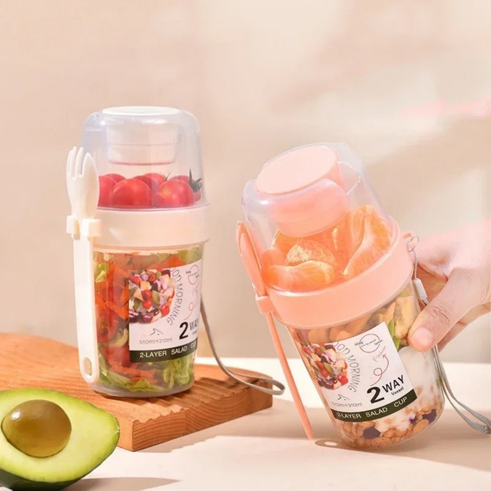 Portable Salad Cup Breakfast C - огляд і ціна Food Storage Jars Plastic