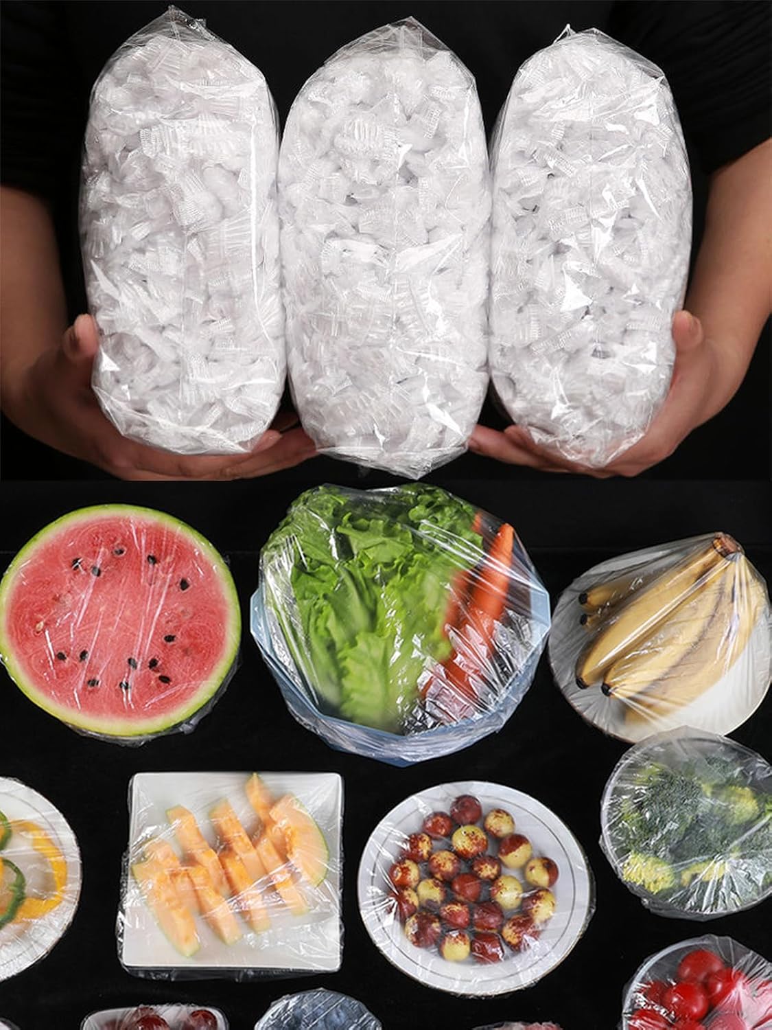 300PCS Elastic Food Covers, St - огляд і ціна Food Storage Plastic Bag
