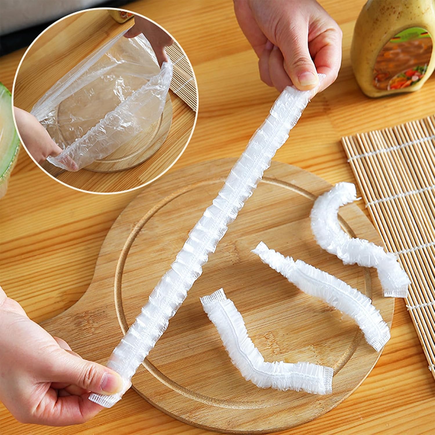 300PCS Elastic Food Covers, St - огляд і ціна Food Storage Plastic Bag