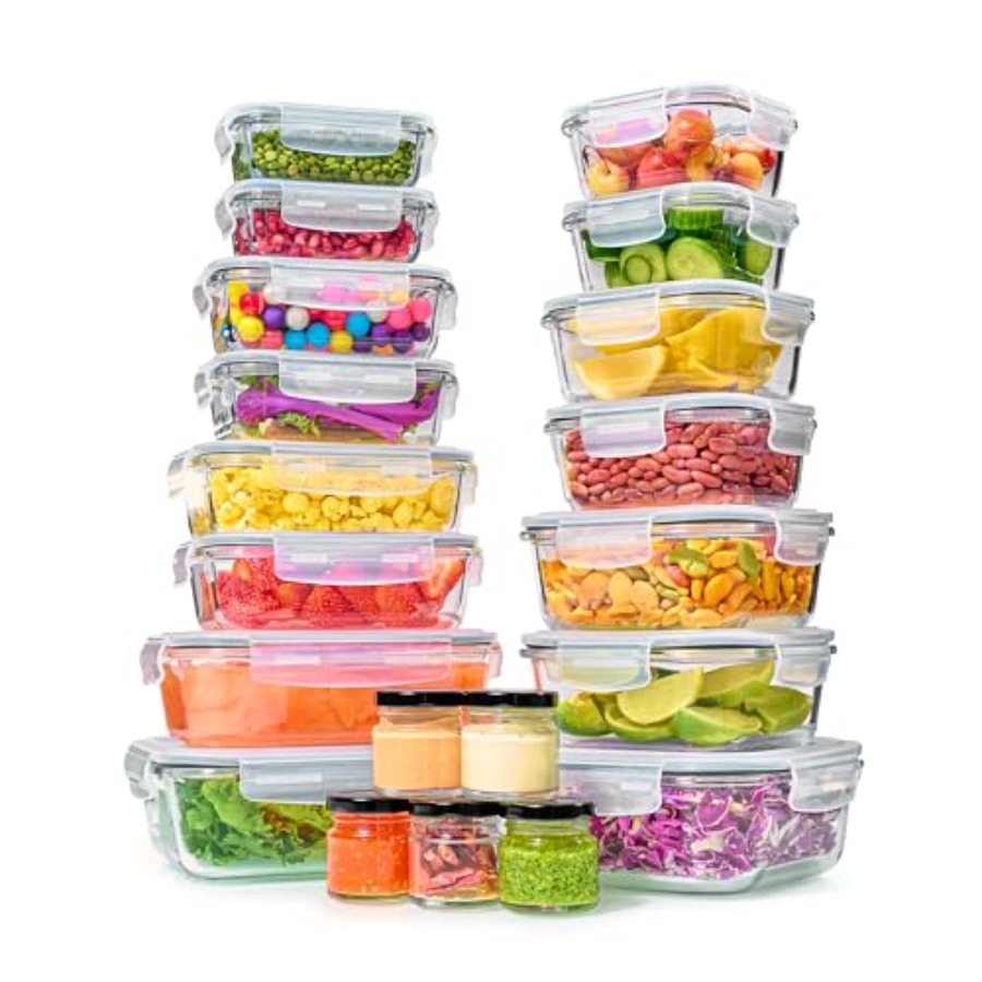 40pc Set Glass Food Storage Co - огляд і ціна Food Storage Stackable Containers