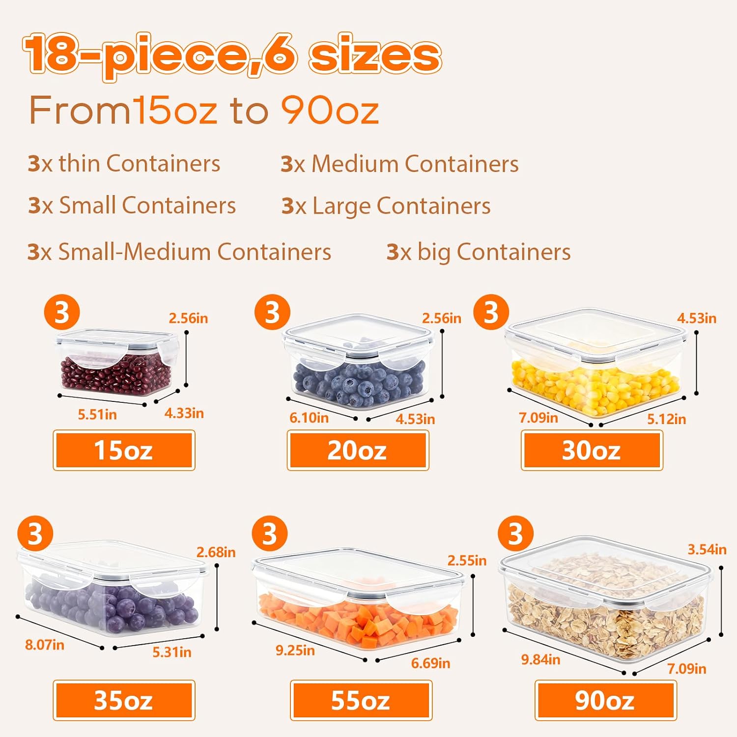 36 Piece Airtight Food Storage - огляд і ціна Food Storage Stackable Containers