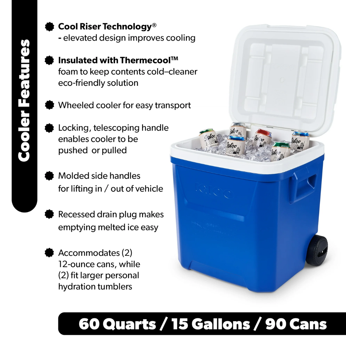 60 QT Blue Laguna Wheeled Hard - огляд і ціна Food Storage Box Large
