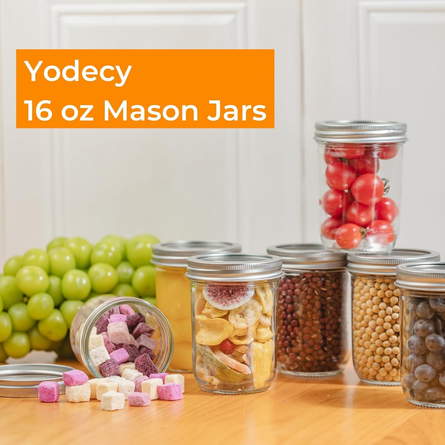 12 Pack 16 oz Wide Mouth Clear - огляд і ціна Food Storage Jars & Containers