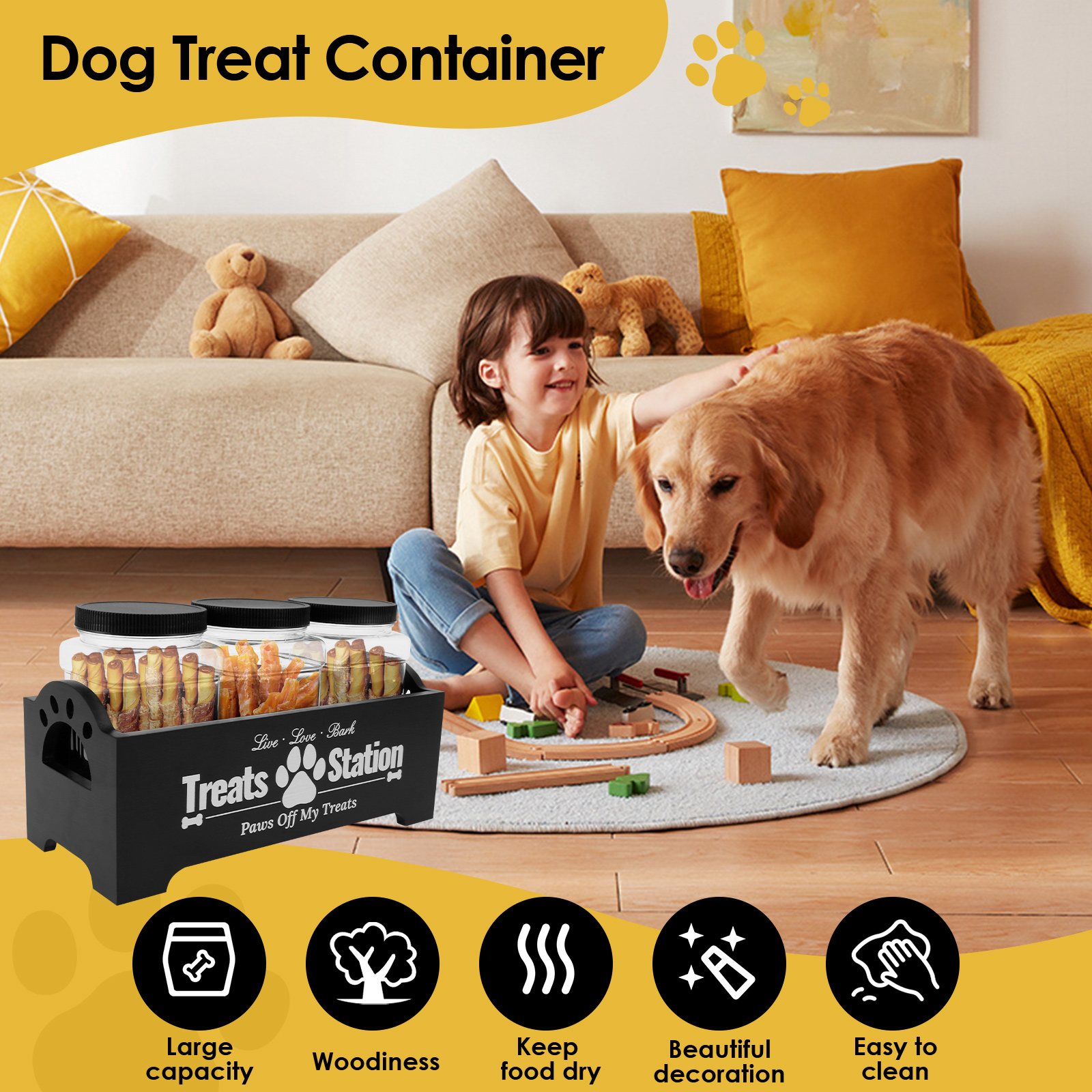 Wood Dog Food Container with 3 - огляд і ціна Food Storage Practices
