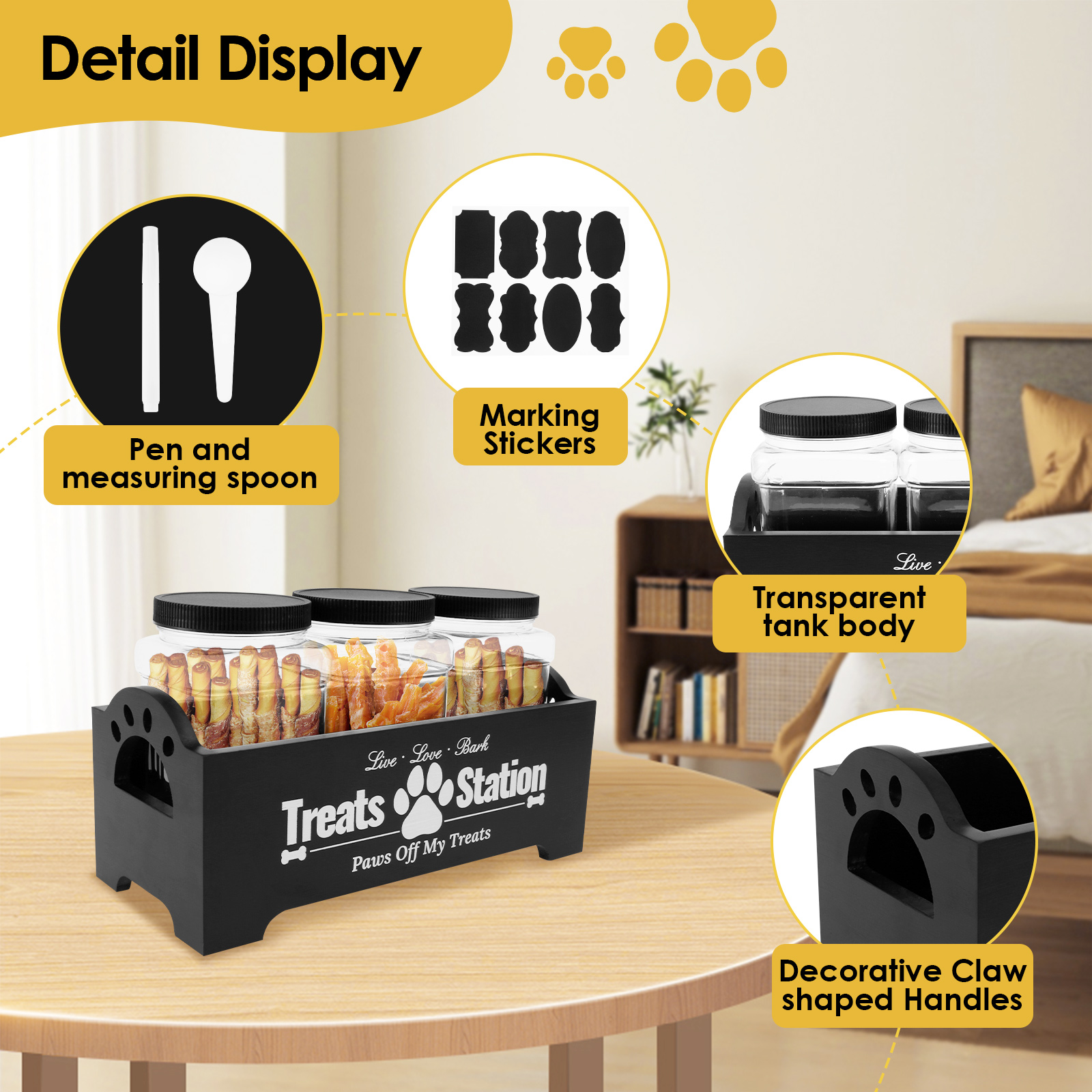 Wood Dog Food Container with 3 - огляд і ціна Food Storage Practices