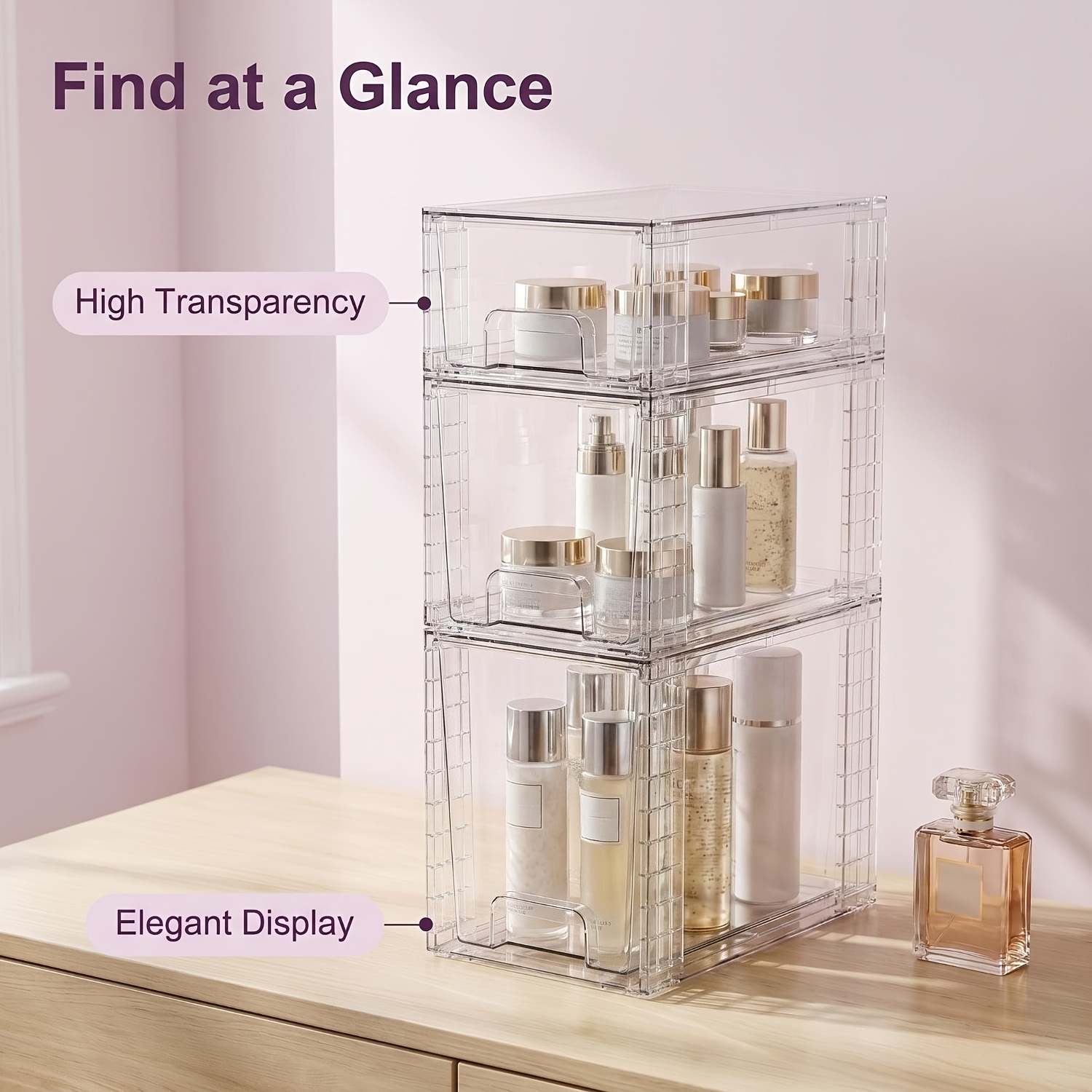 3-Piece Clear Stackable Drawer - огляд і ціна Food Storage Pantry