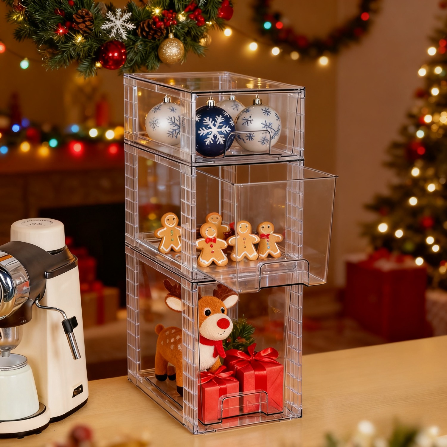 3-Piece Clear Stackable Drawer - огляд і ціна Food Storage Pantry