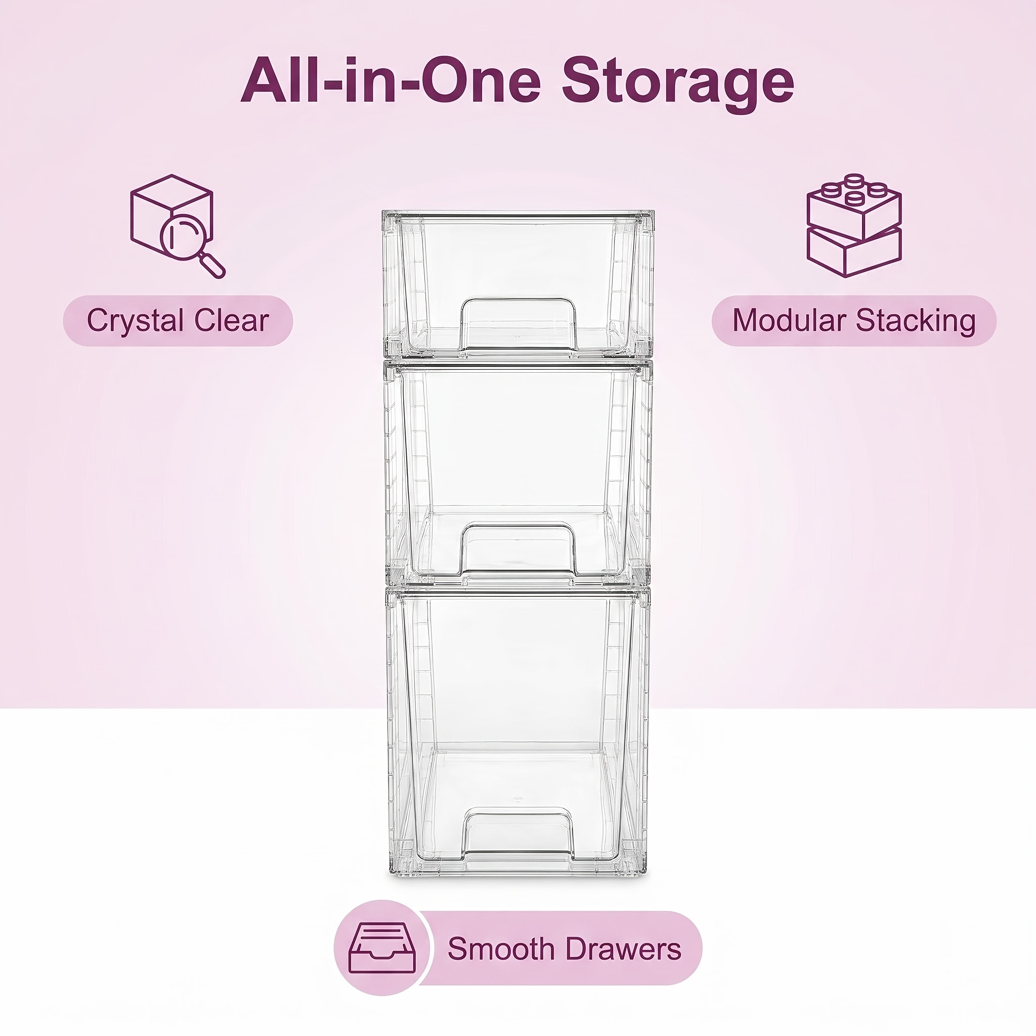 3-Piece Clear Stackable Drawer - огляд і ціна Food Storage Pantry