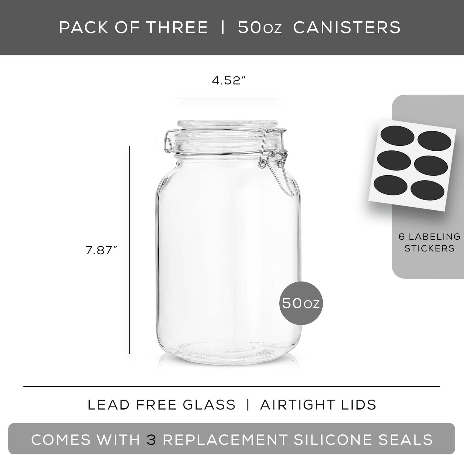 Airtight Glass Jars with Lids  - огляд і ціна Set Food Storage