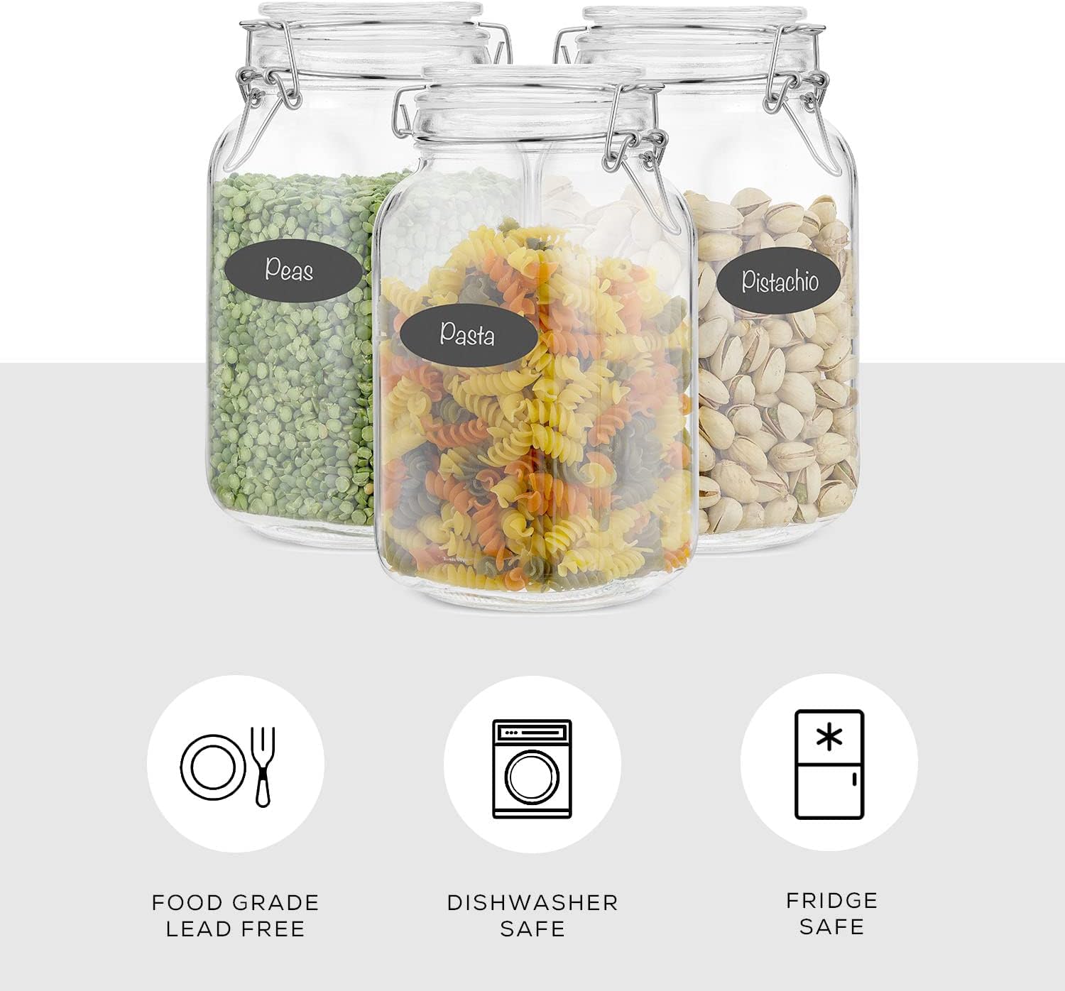 Airtight Glass Jars with Lids  - огляд і ціна Set Food Storage