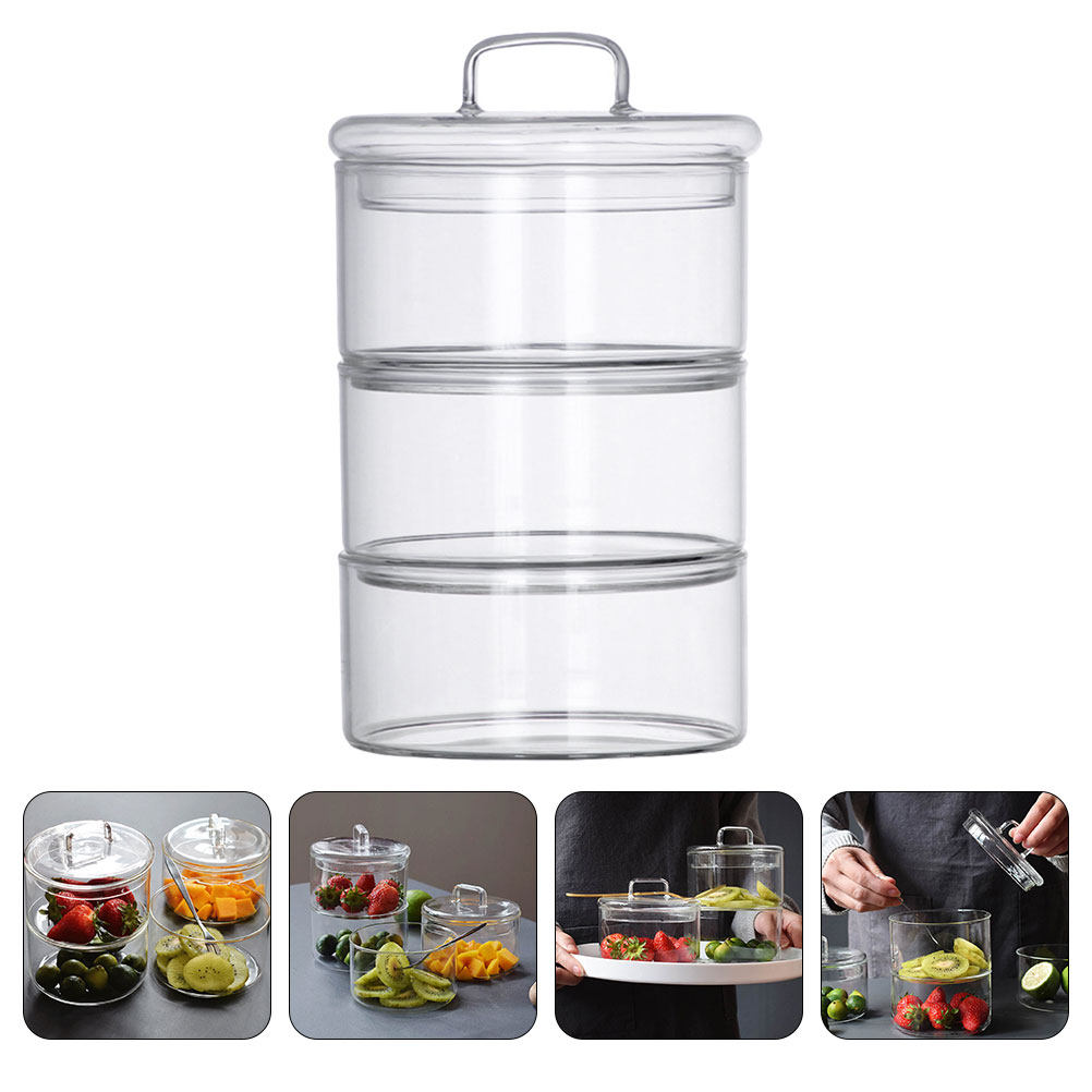 1Set Clear Glass Storage Bowl  - огляд і ціна Food Storage Stackable Containers