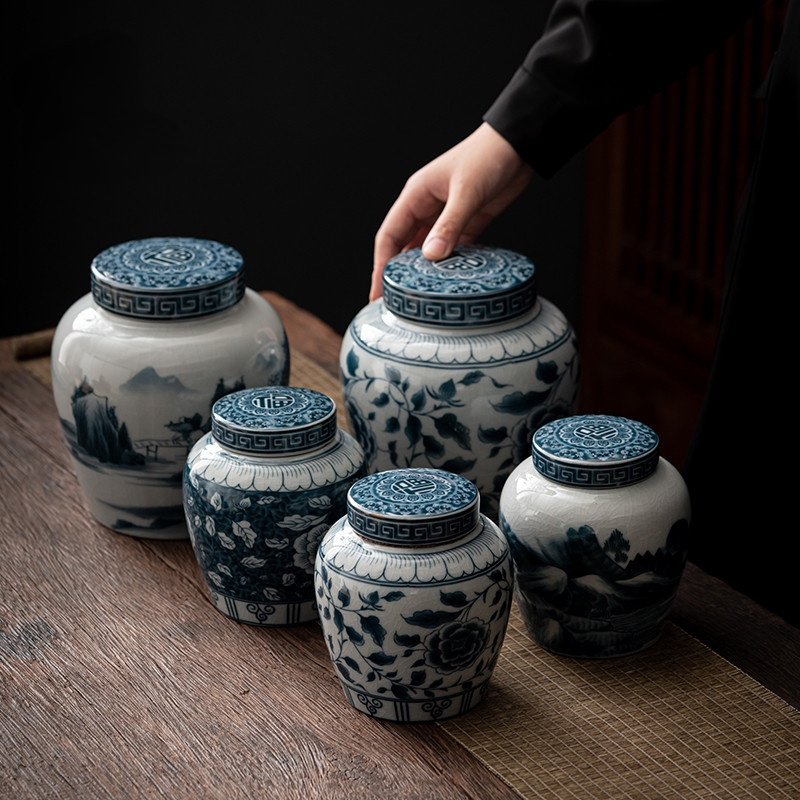 Blue and White Porcelain Tea C - огляд і ціна Food Storage Box Large