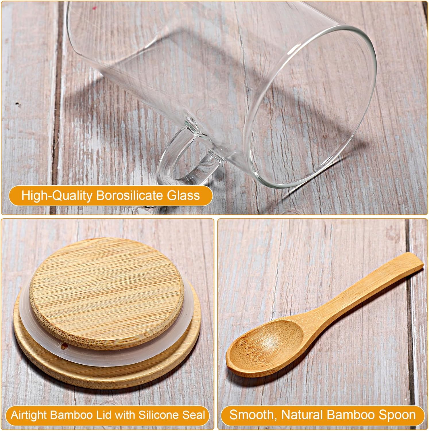 10 Pack Glass Jars with Bamboo - огляд і ціна Set Food Storage