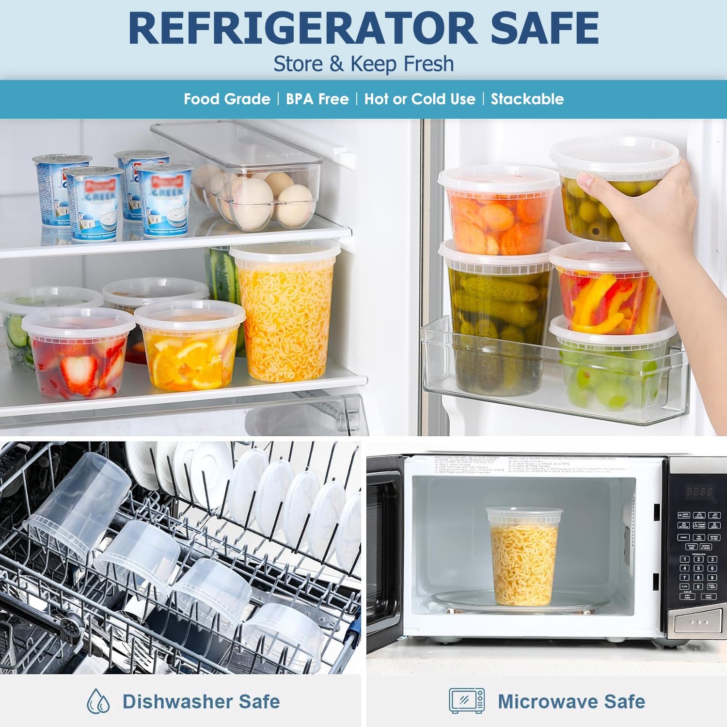 24pcs Deli Food Storage Contai - огляд і ціна Food Storage Jars Plastic