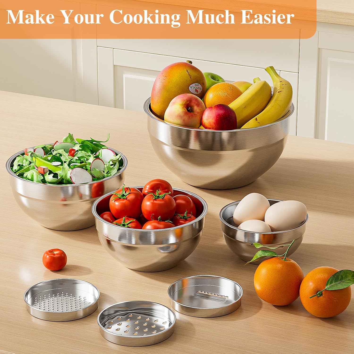 Mixing Bowls with Lids Set 6PC - огляд і ціна Food Storage Large