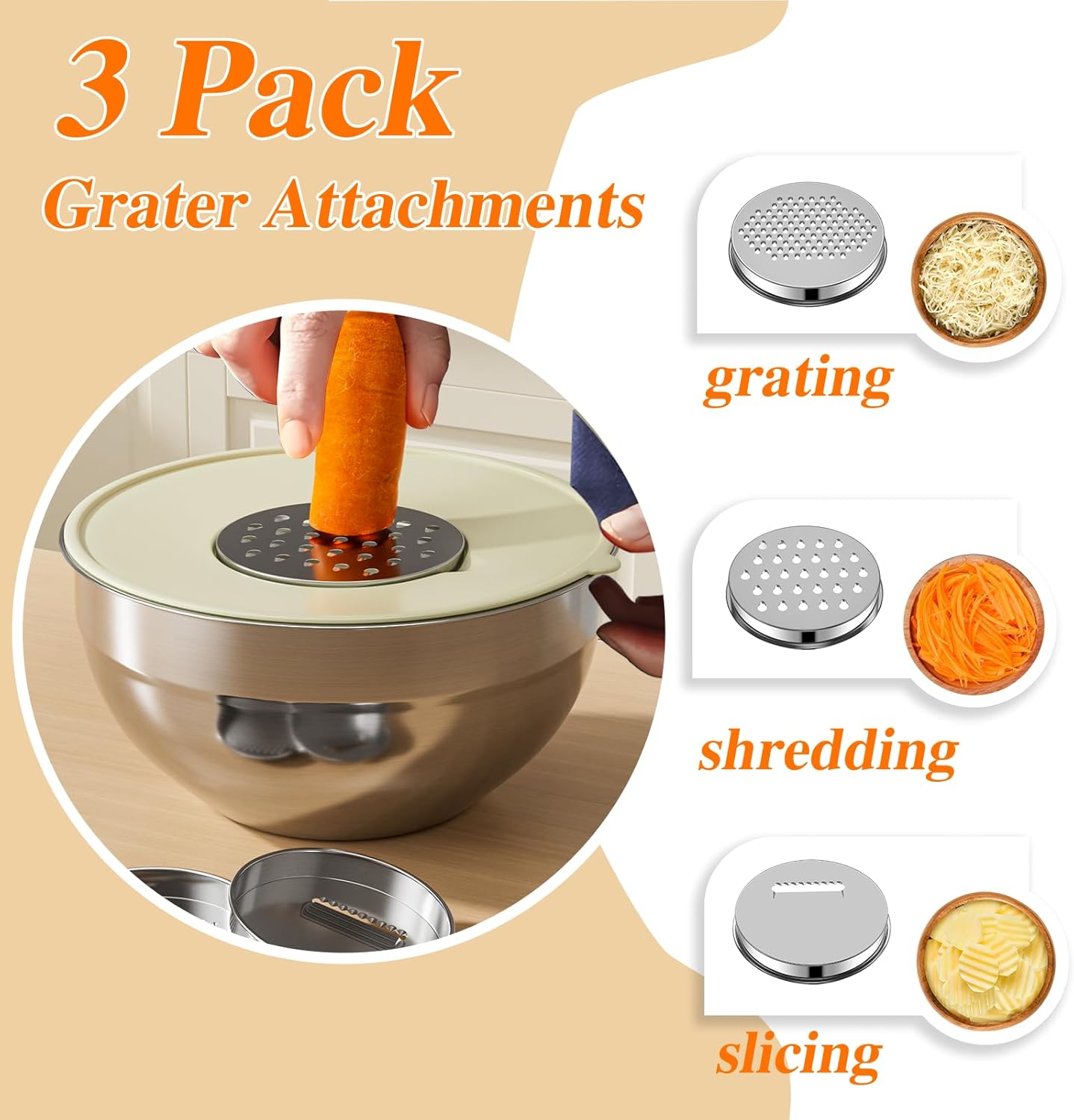 Mixing Bowls with Lids Set 6PC - огляд і ціна Food Storage Large
