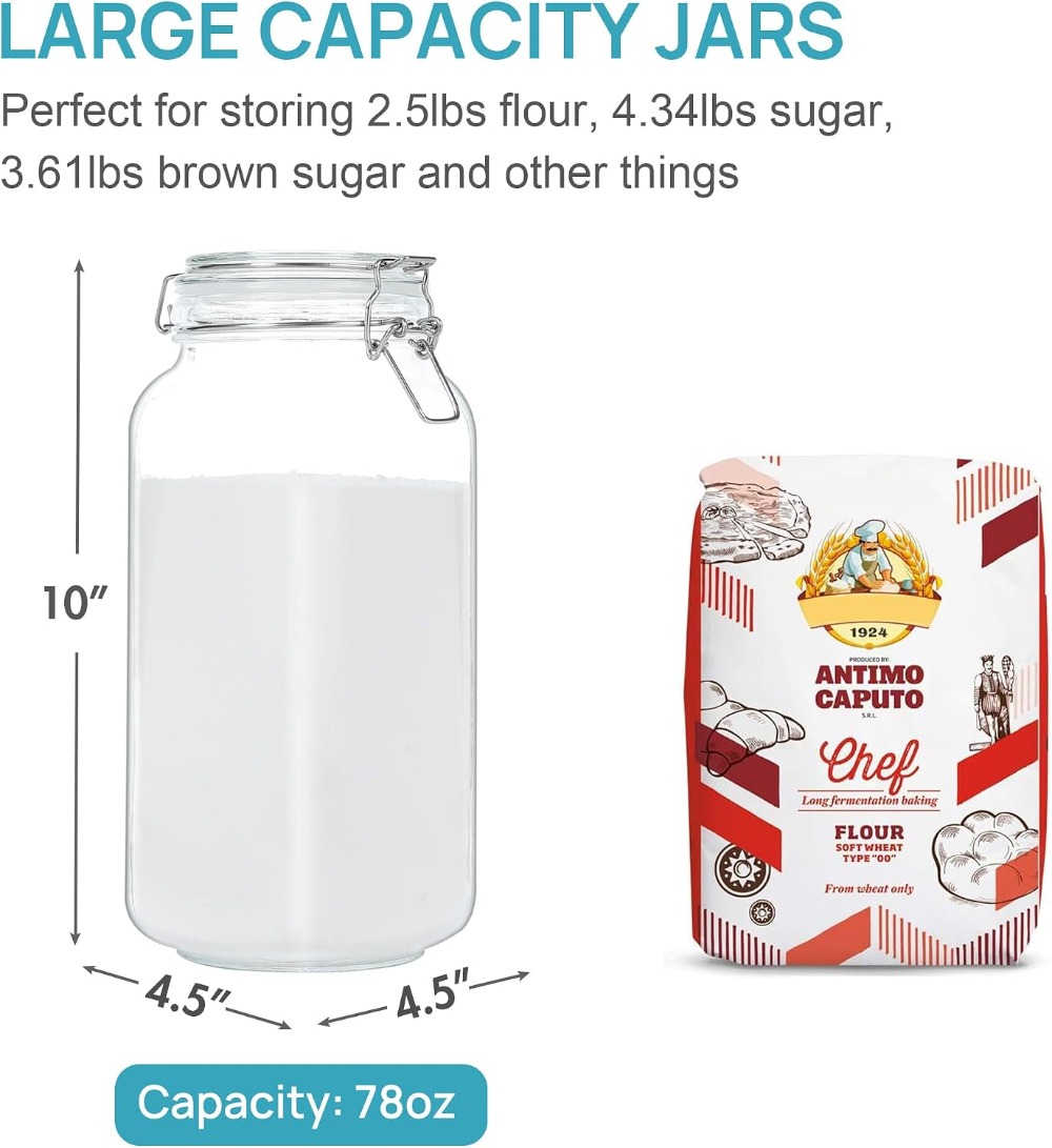 78oz Glass Food Storage Jars w - огляд і ціна Food Storage Label