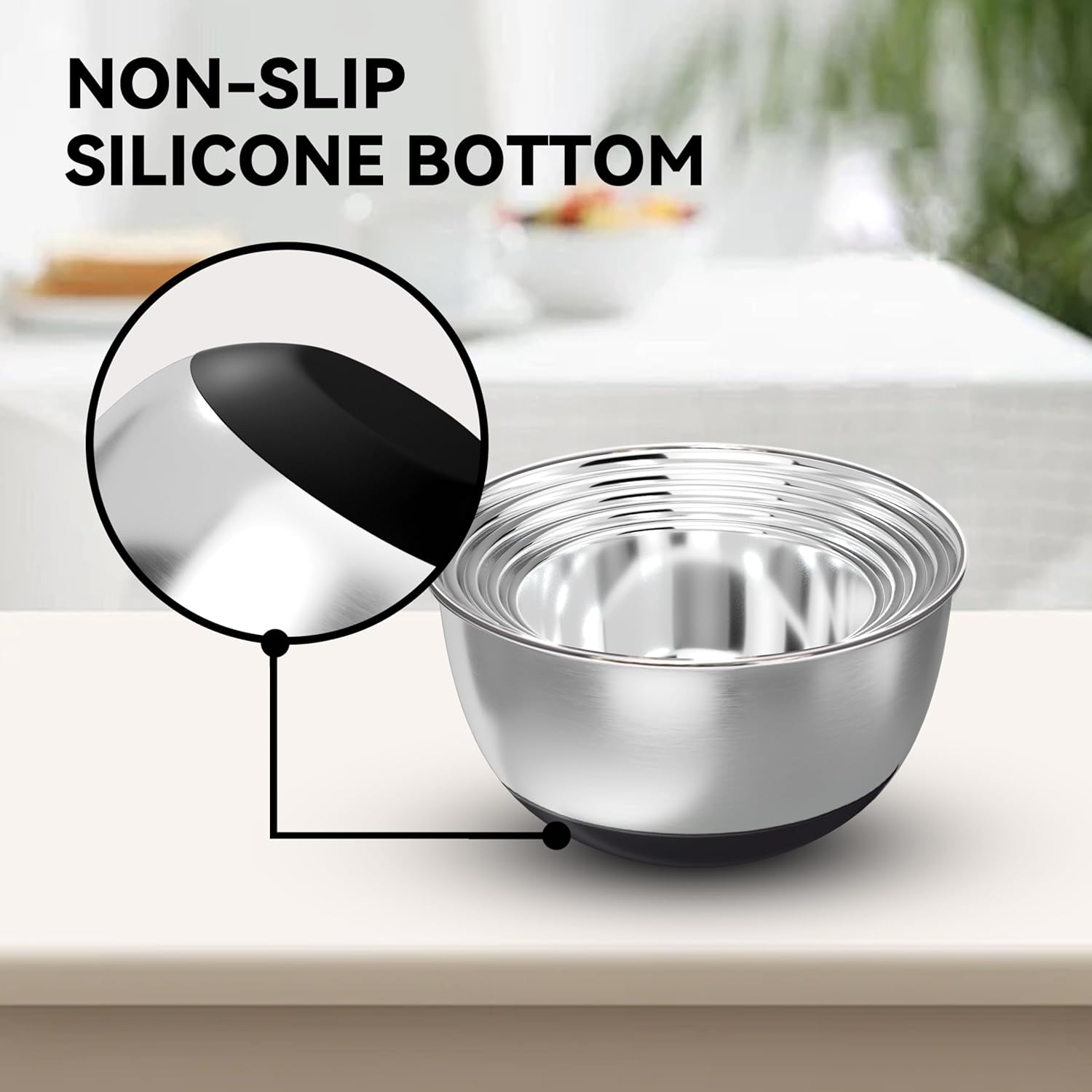 Stainless Steel Mixing Bowls w - огляд і ціна Set Food Storage