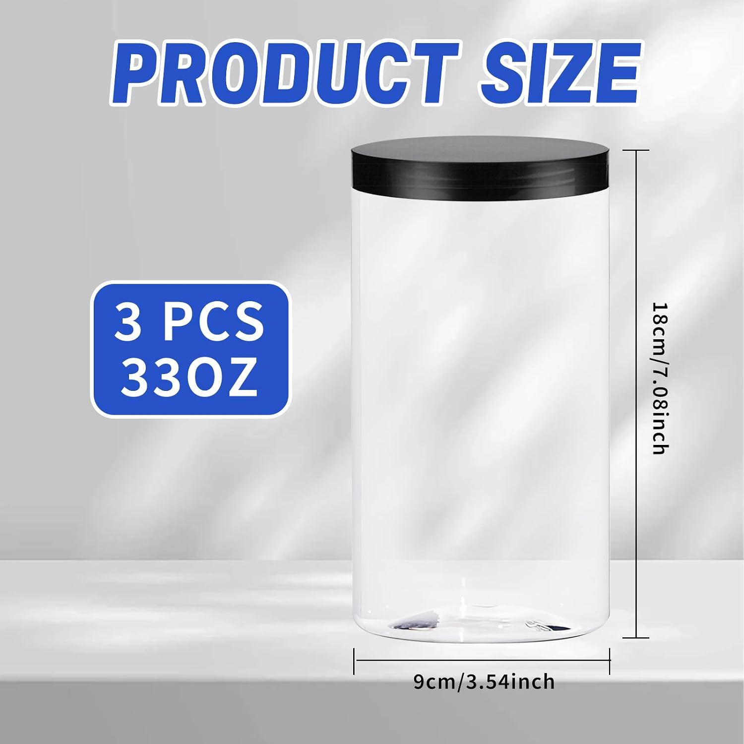 33oz Clear Plastic Jars with L - огляд і ціна Food Storage Jars Plastic
