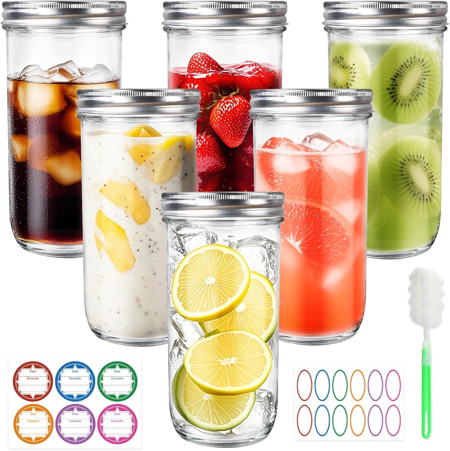 Jars Wide Mouth 6 Pack, 24oz G - огляд і ціна Food Storage Jars & Containers