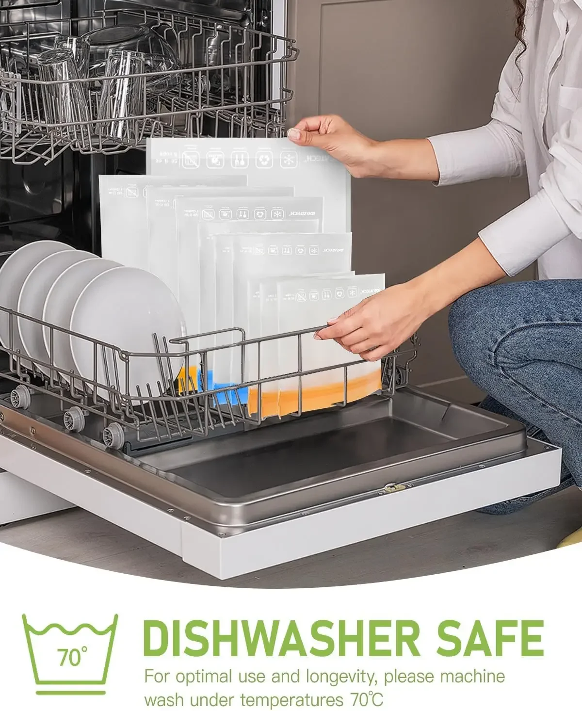 20Pack Reusable Bags Dishwashe - огляд і ціна Food Storage Plastic Bag