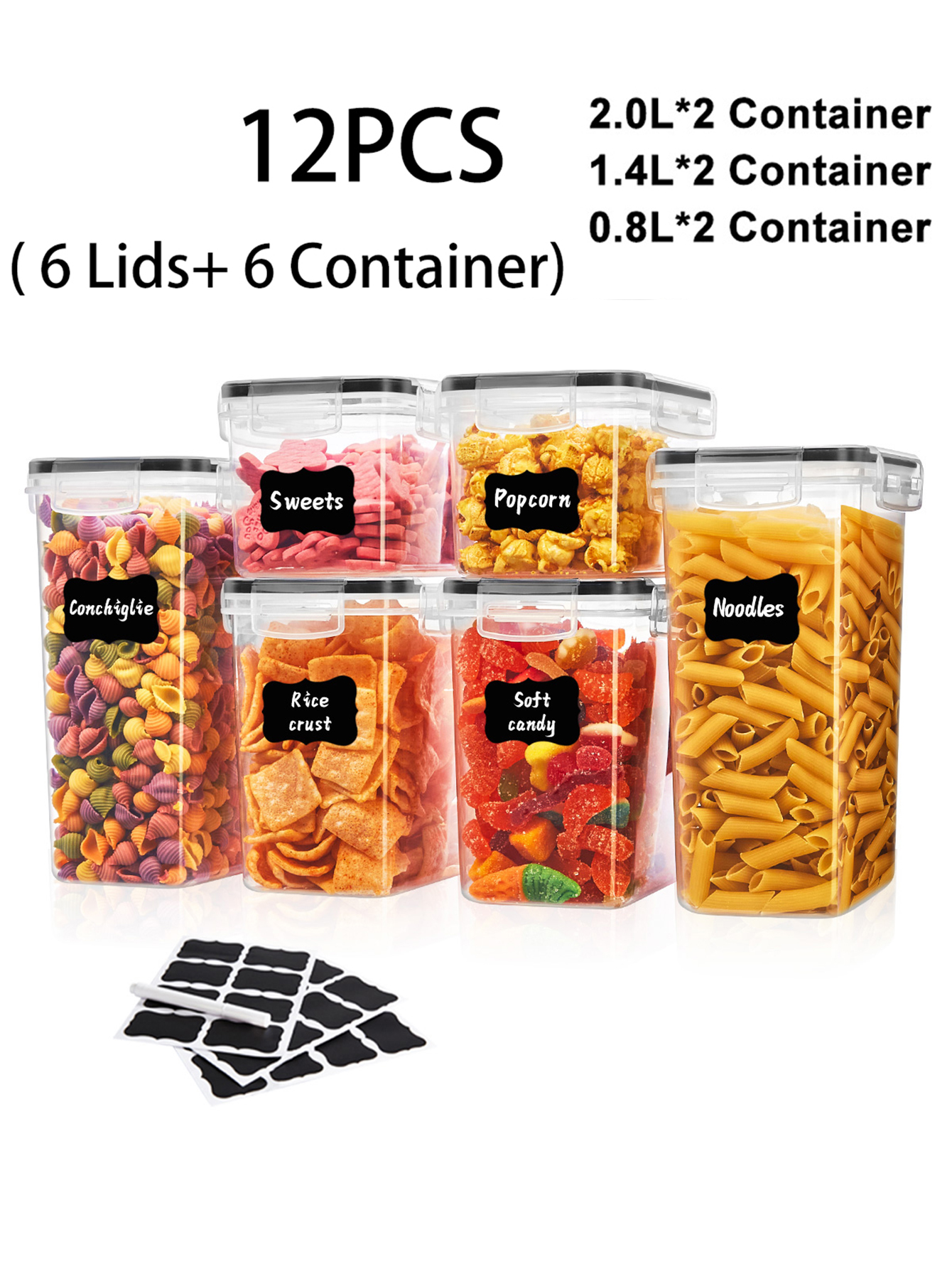 12pcs，Airtight food storage co - огляд і ціна Food Storage Jars Plastic
