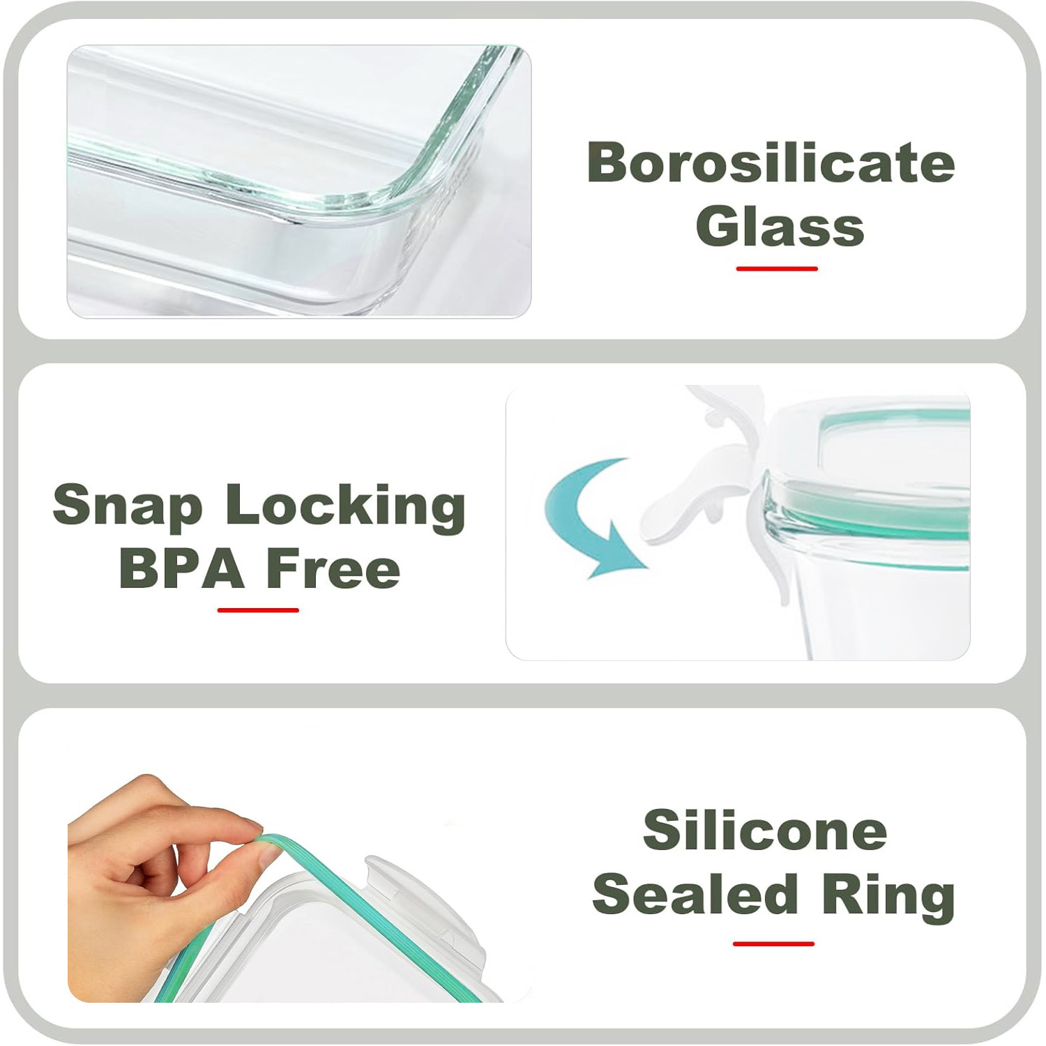 8-Pack Airtight Glass Food Sto - огляд і ціна Food Storage Stackable Containers