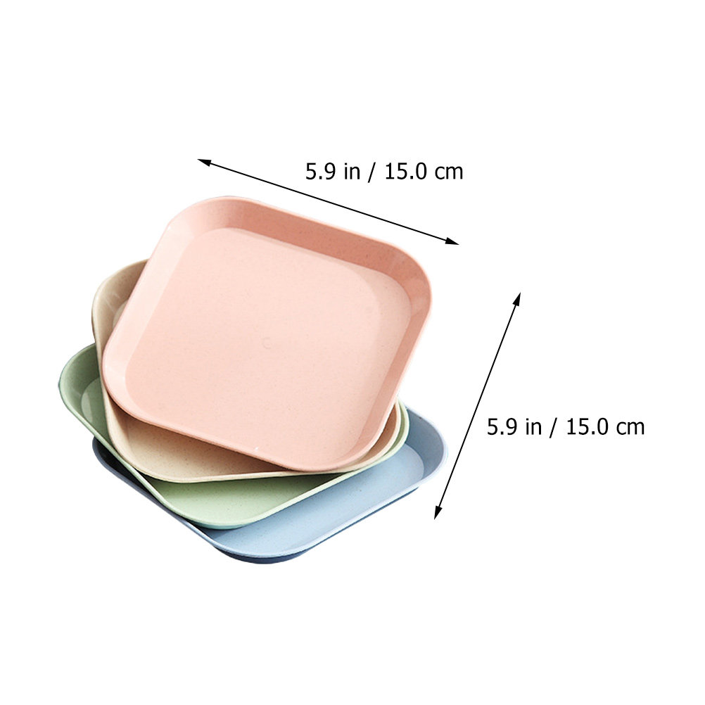 8Pcs Wheat Straw Storage Plate - огляд і ціна Food Storage Stackable Containers