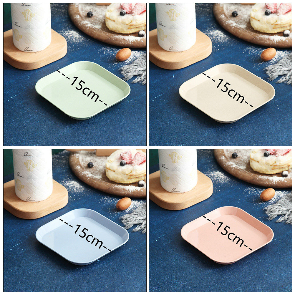 8Pcs Wheat Straw Storage Plate - огляд і ціна Food Storage Stackable Containers