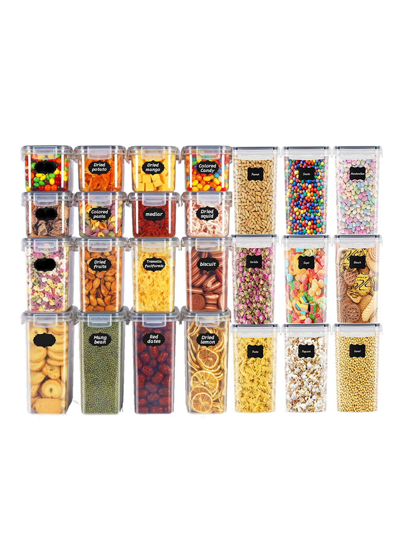 48pcs,Sealed food storage cont - огляд і ціна Food Storage Jars Plastic