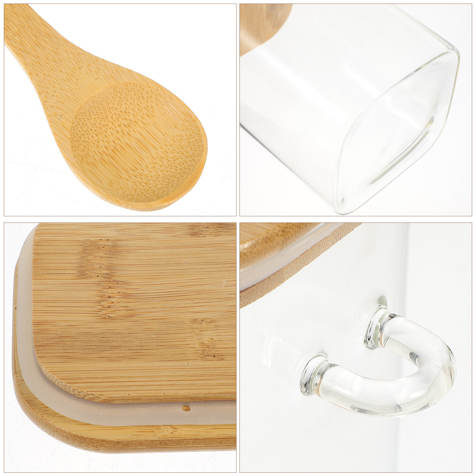 1Set Square Airtight Glass Foo - огляд і ціна Food Storage Jars Plastic