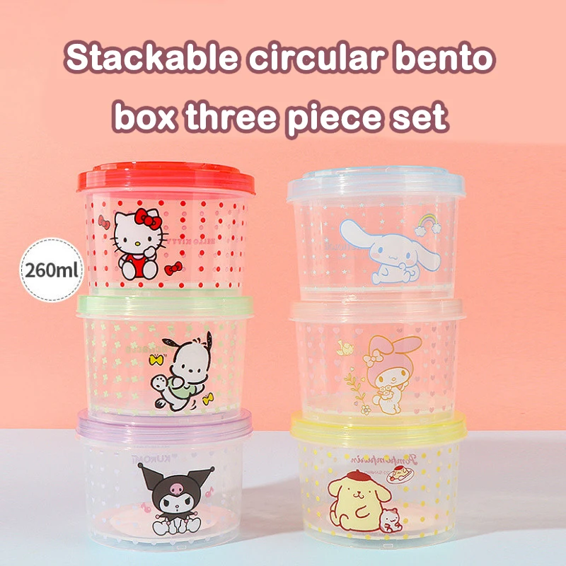 Kitty Bento Box Set 3 Pieces C - огляд і ціна Food Storage Stackable Containers